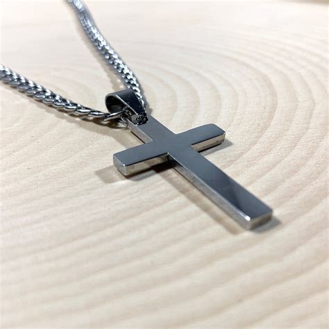 stainless steel crucifix pendant